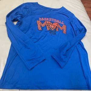 Basketball Mom Blue Long Sleeve Shirt, Medium/Large,New